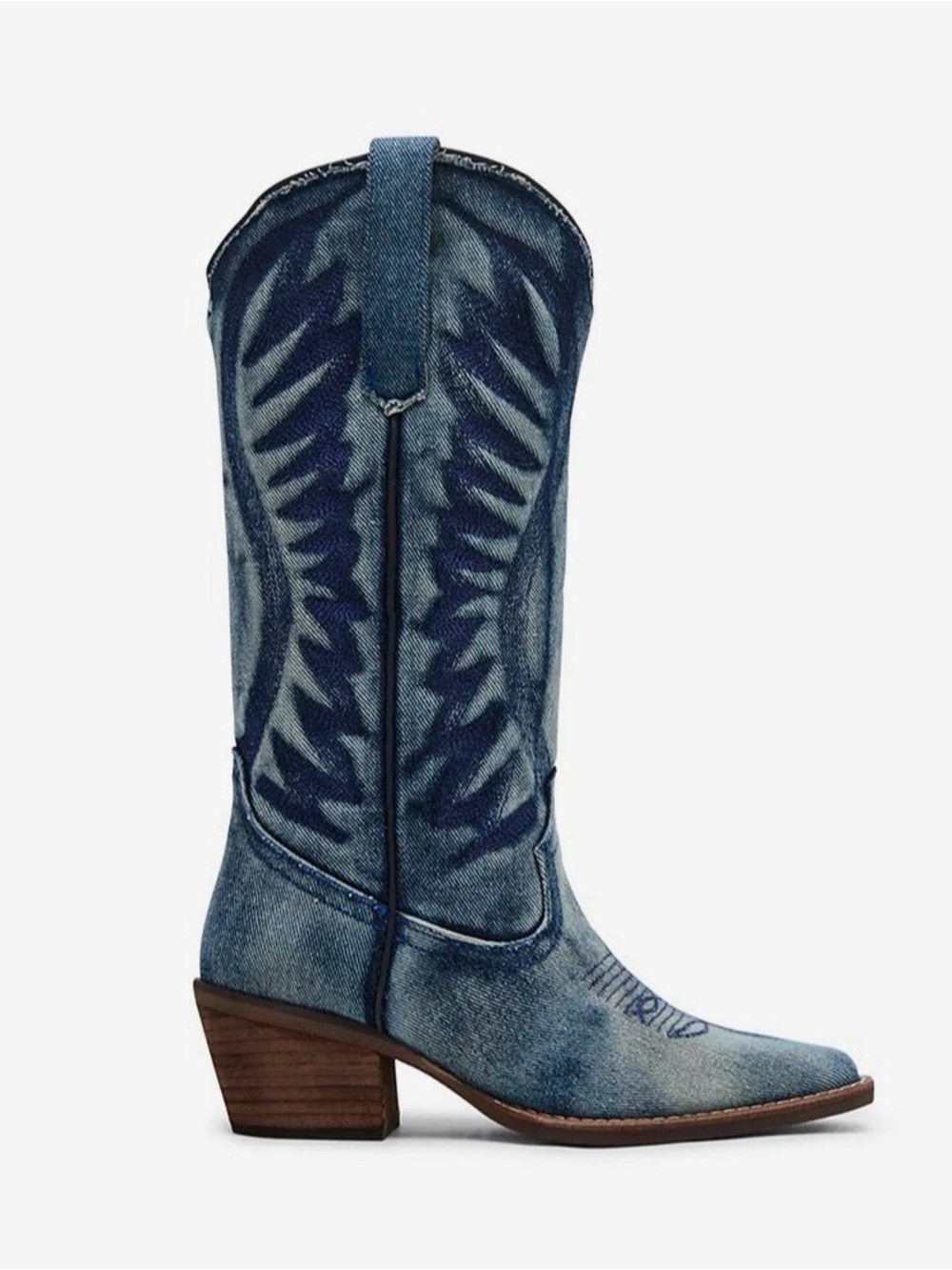 LIKE NEW Denim Western Boots - Steve Madden - Picture 6 of 6